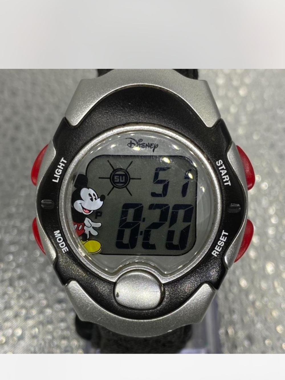 ^*^ Disney  *** Digital Watch  \ Black, Silver & Red Featuring  *^* Mickey ***